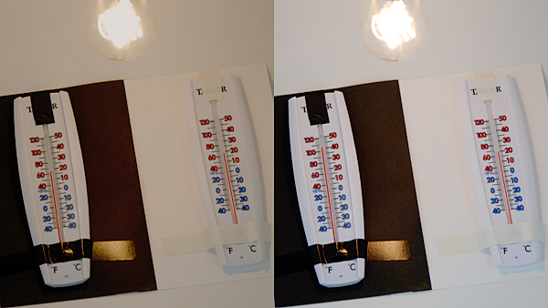 Thermometers in Dark & Light